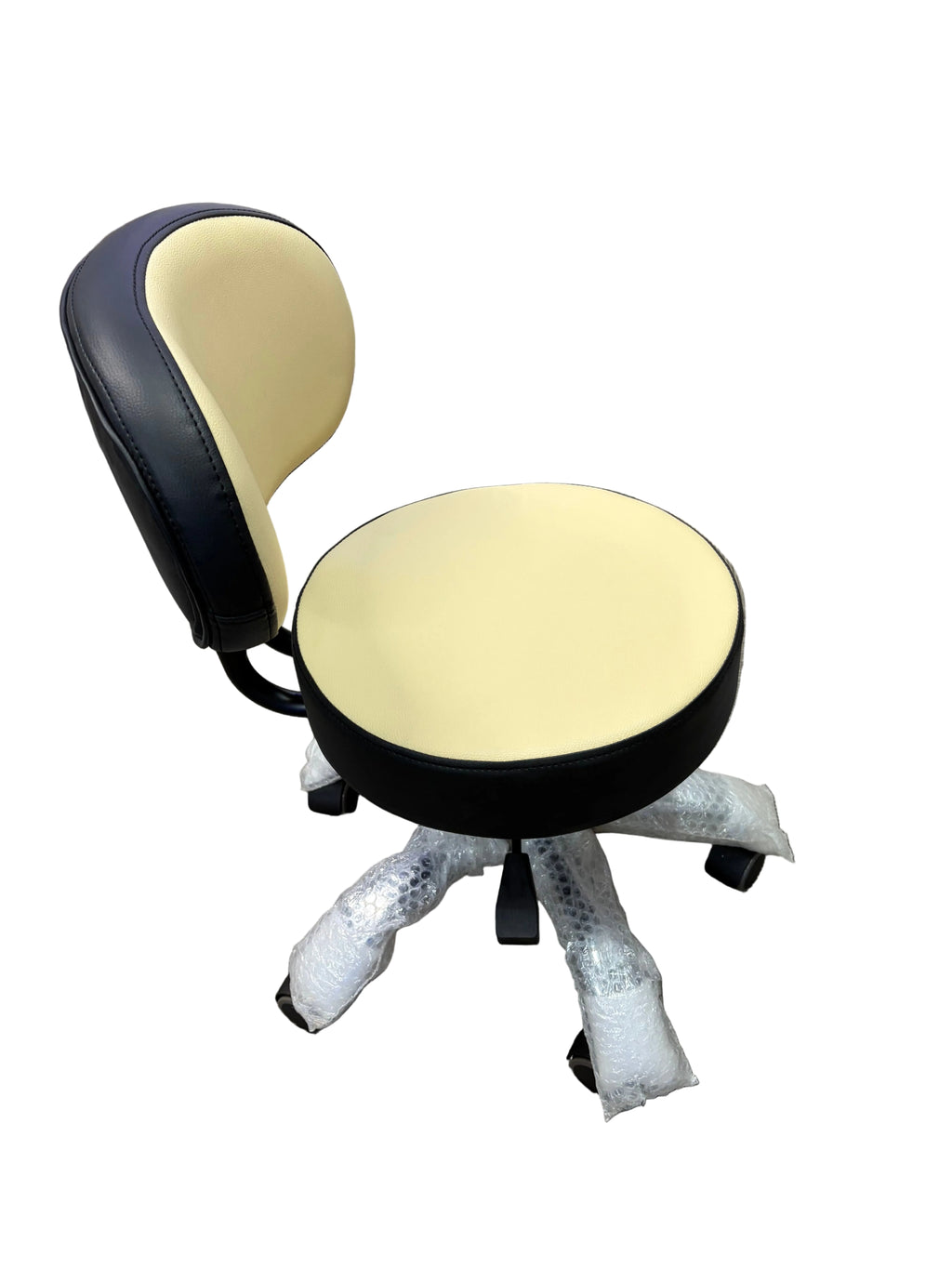 Smooth Black Cream Leather Chair Pedicure