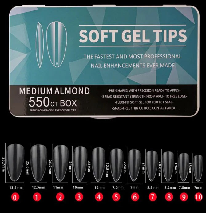 Soft Gel Tips - Medium Almond