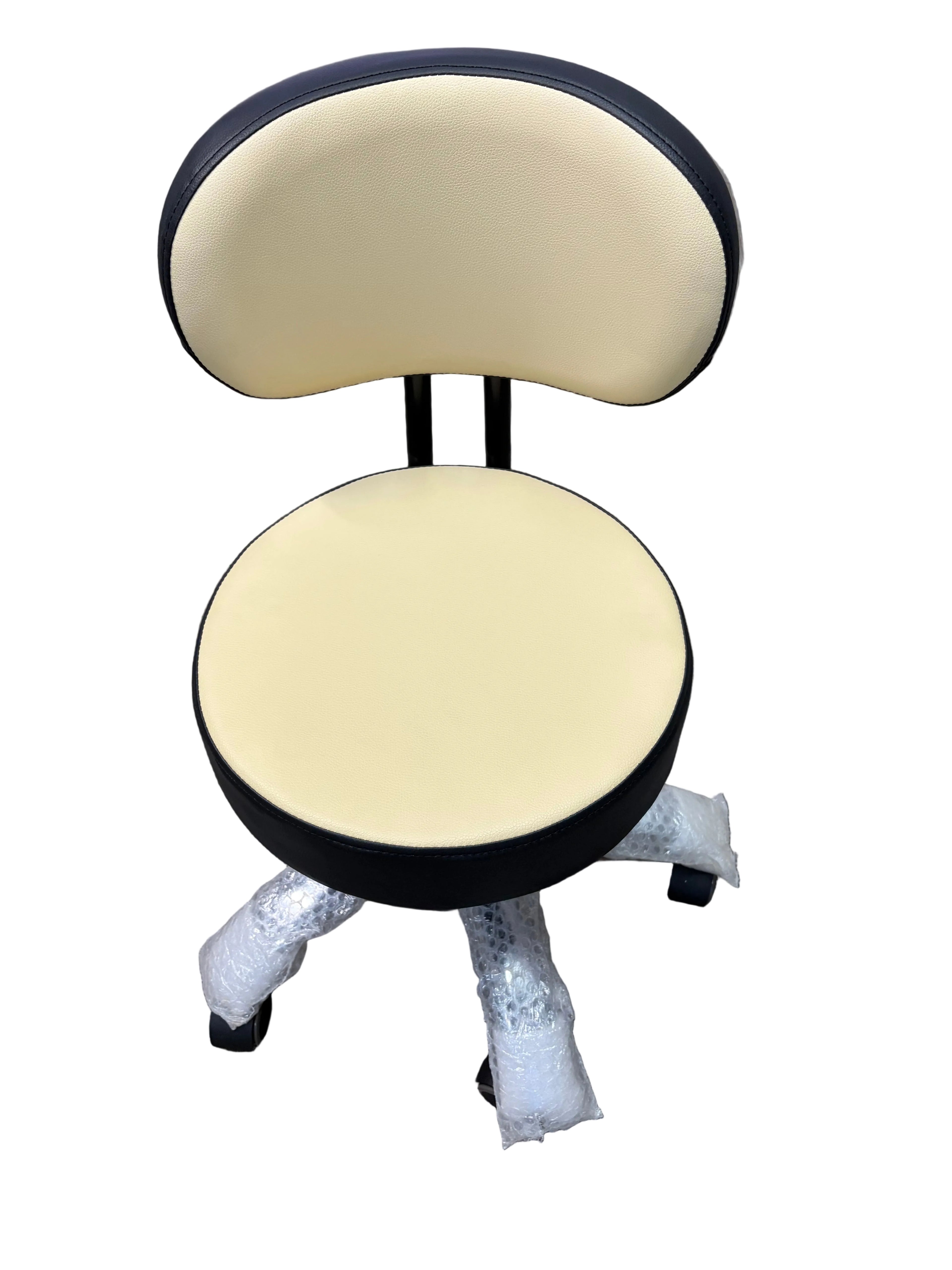 Smooth Black Cream Leather Chair Pedicure