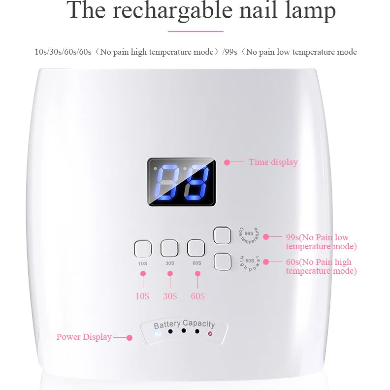 Gel UV Led Nail Lamp Professional Rechargeable-66W