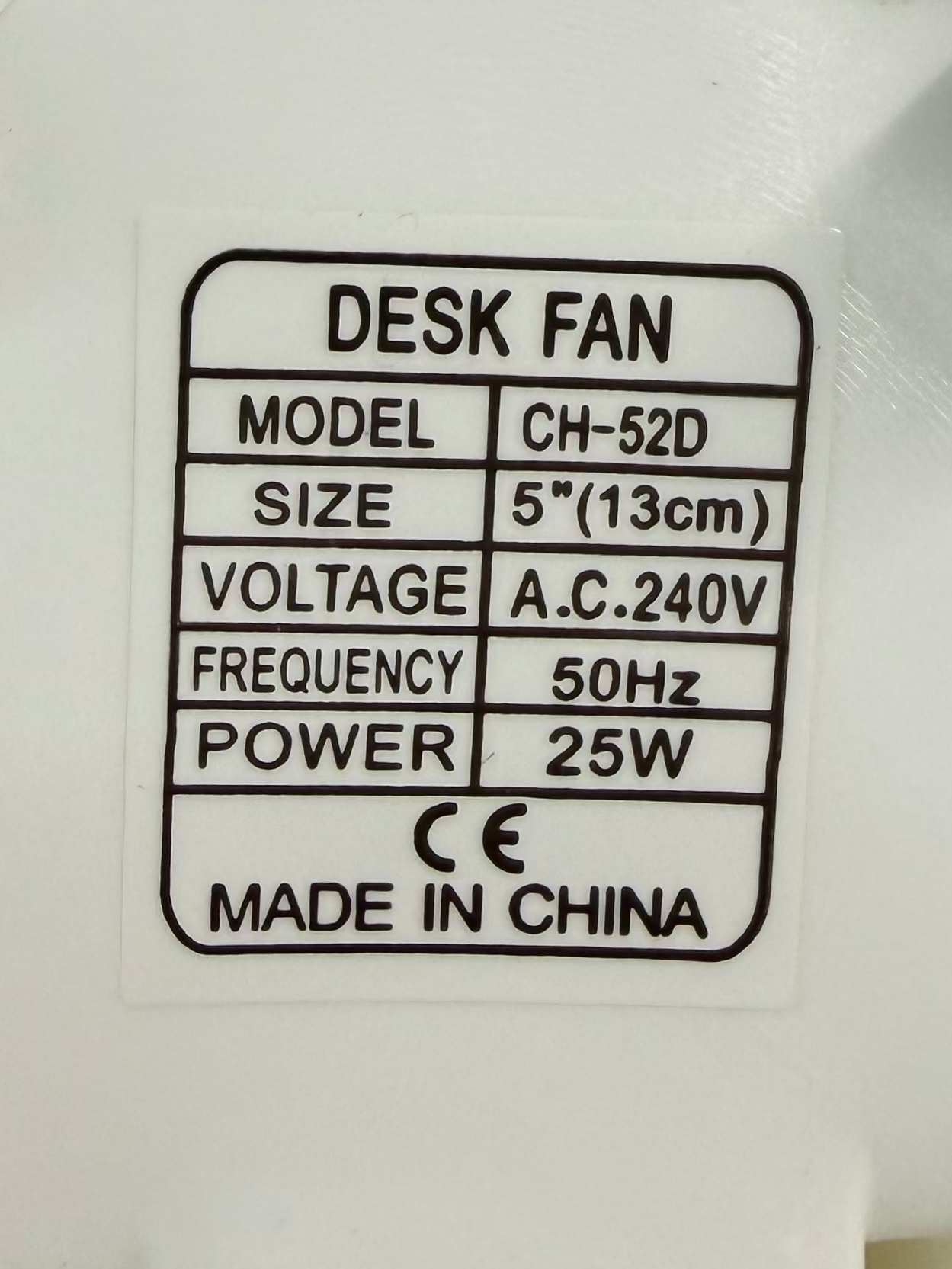 ANS Table Fan