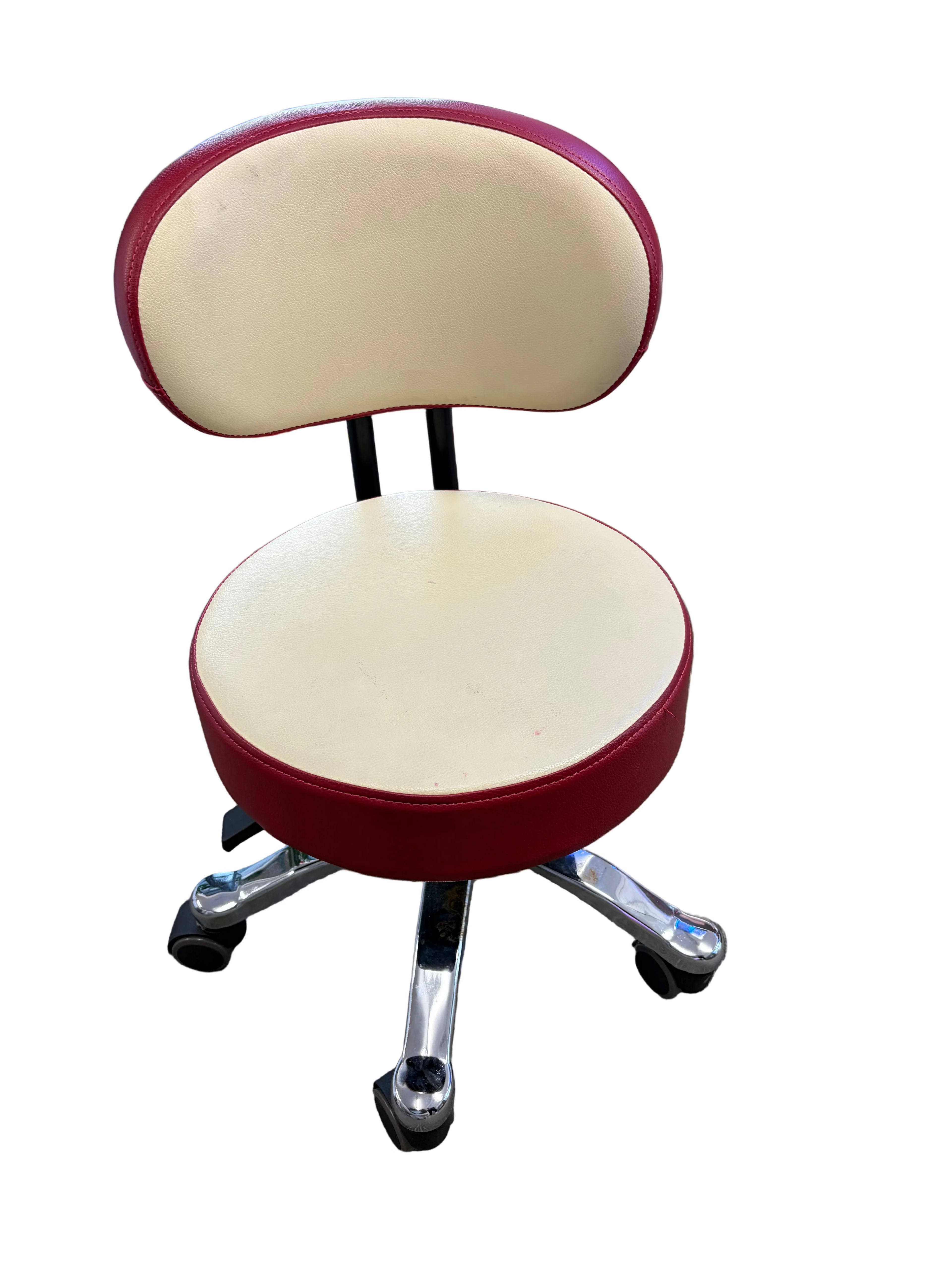 Smooth Beige Red Leather Chair Pedicure