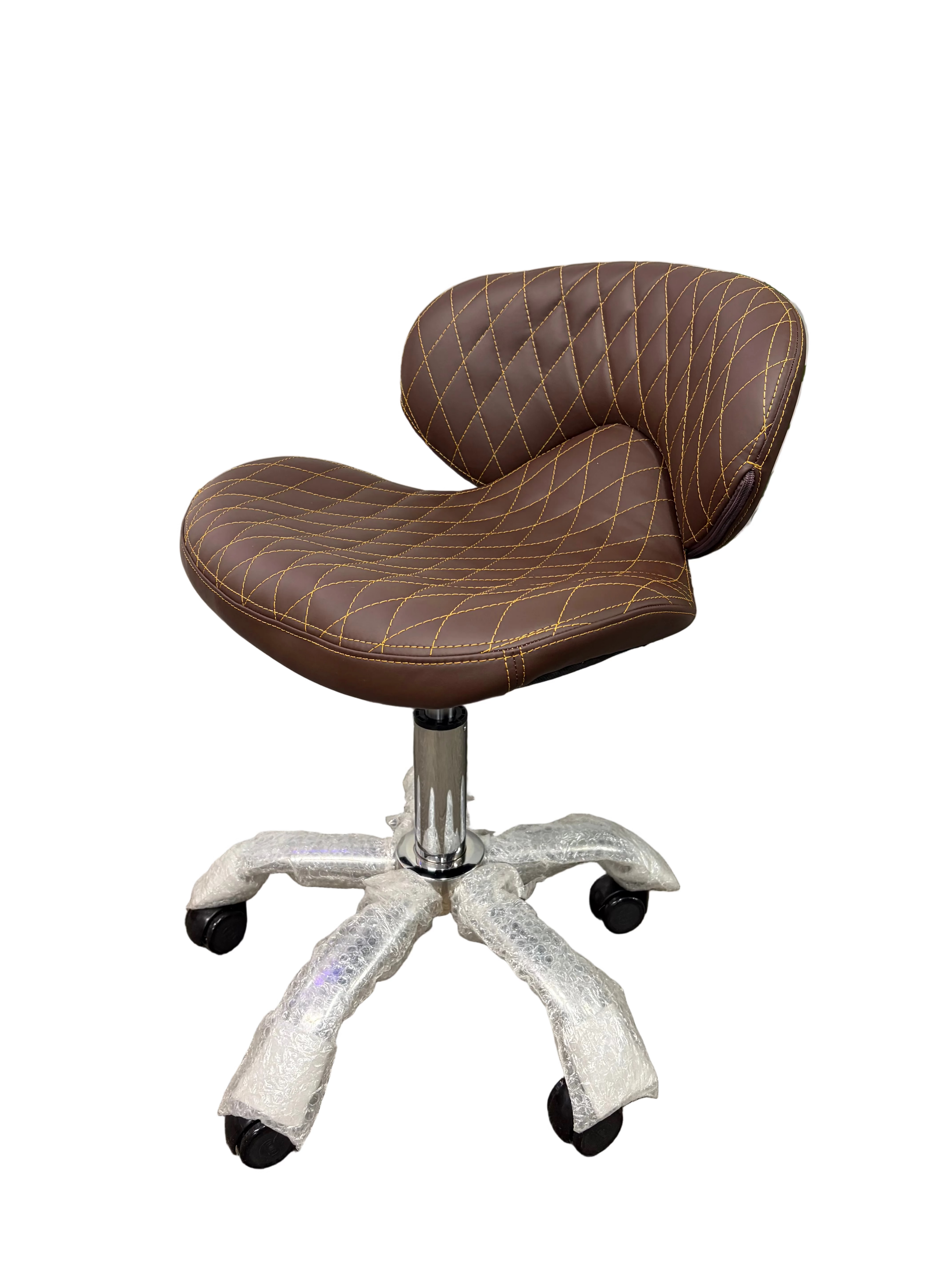 Smooth Diamonds Dark Brown Leather Chair- Technician Chair