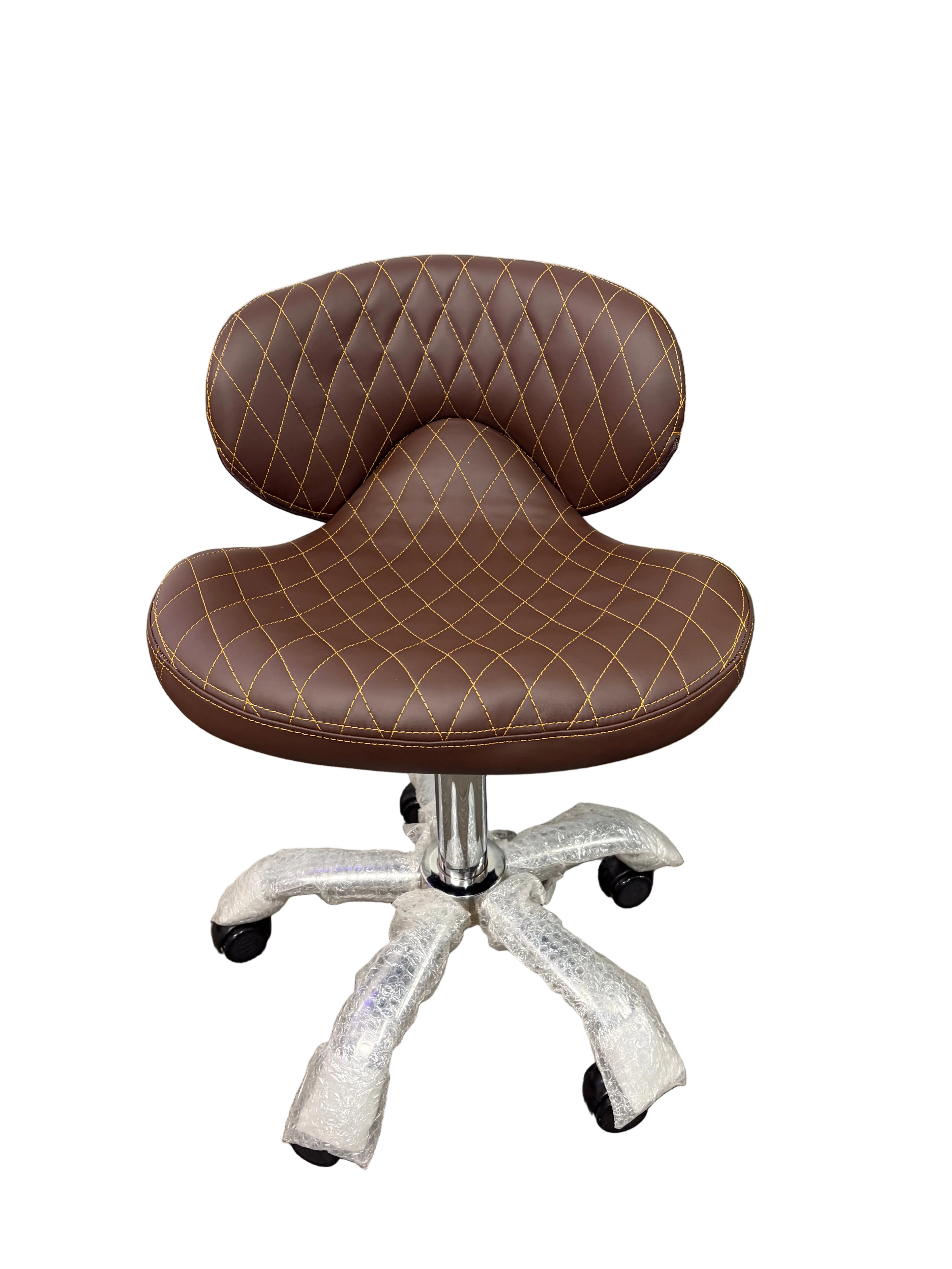 Smooth Diamonds Dark Brown Leather Chair- Technician Chair