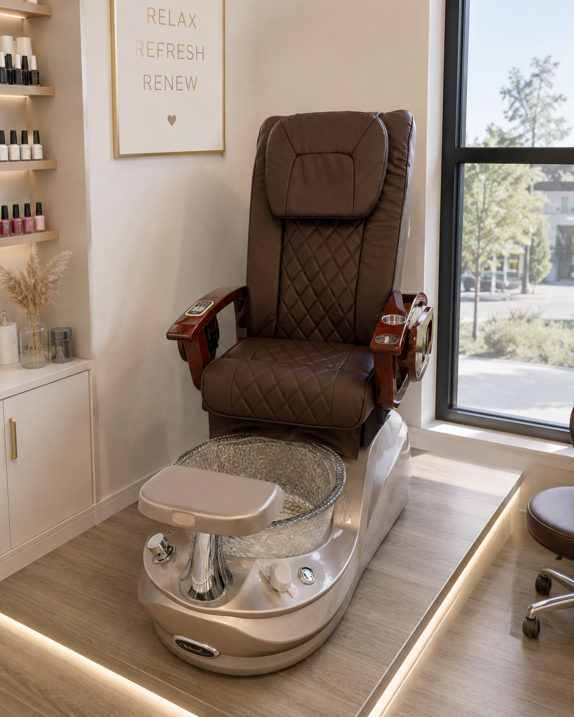 Luxury Chocolate Brown Spa Pedicure Chair
