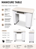 Single Manicure Table Marble Top