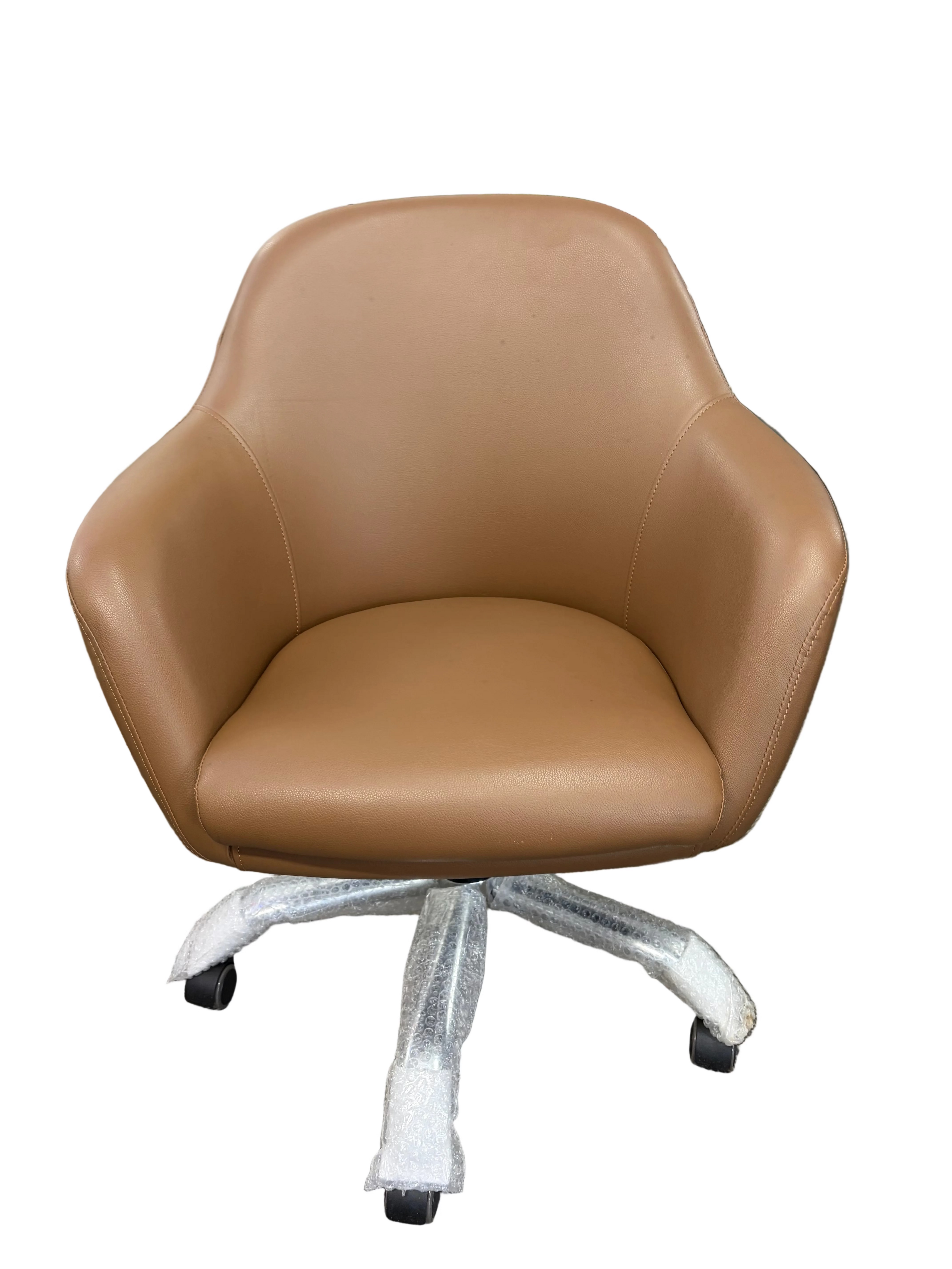 Smooth Brown Leather Chair