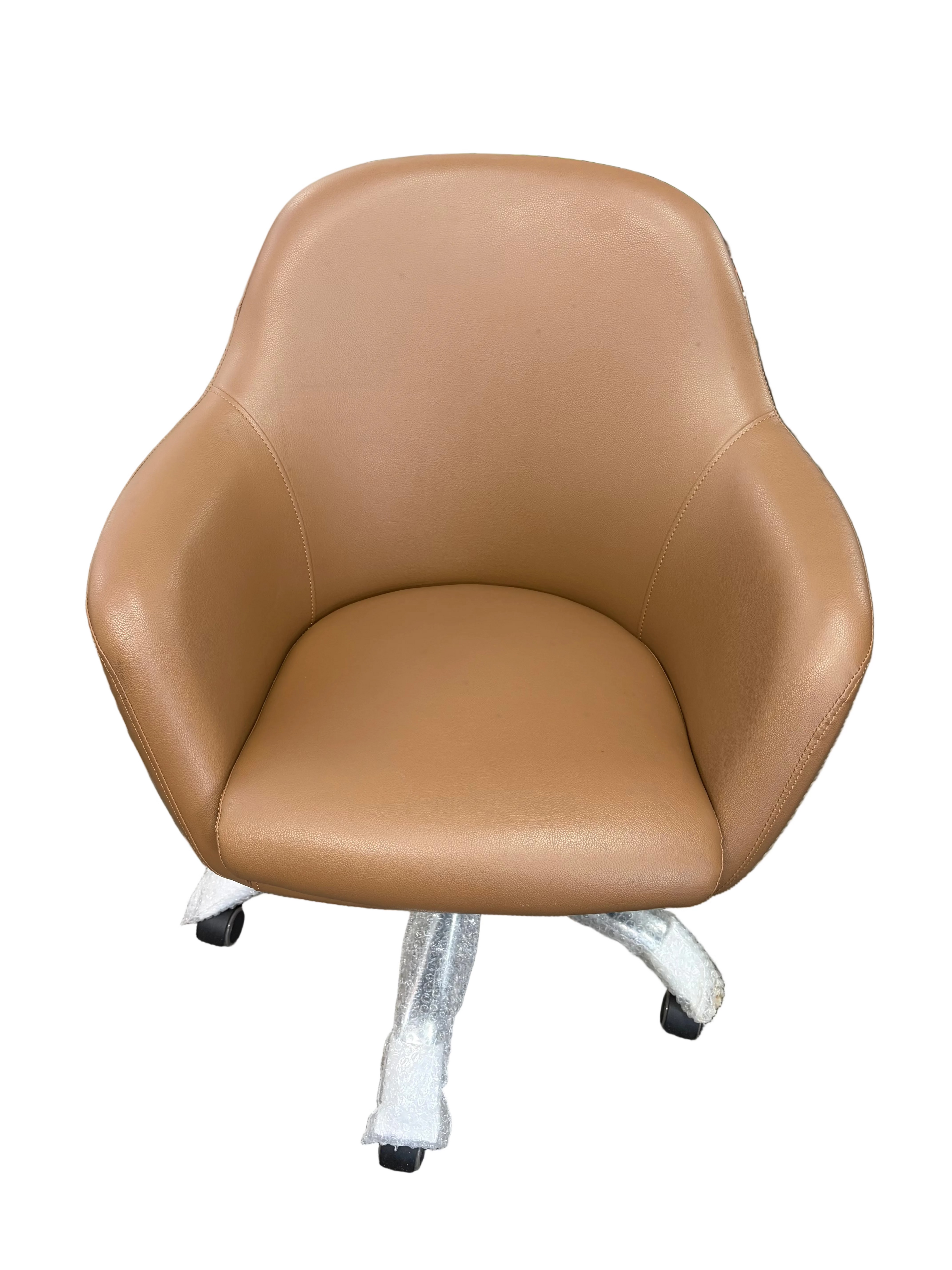 Smooth Brown Leather Chair