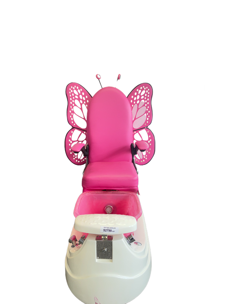 Pink Butterfly Kids Spa Pedicure Chair
