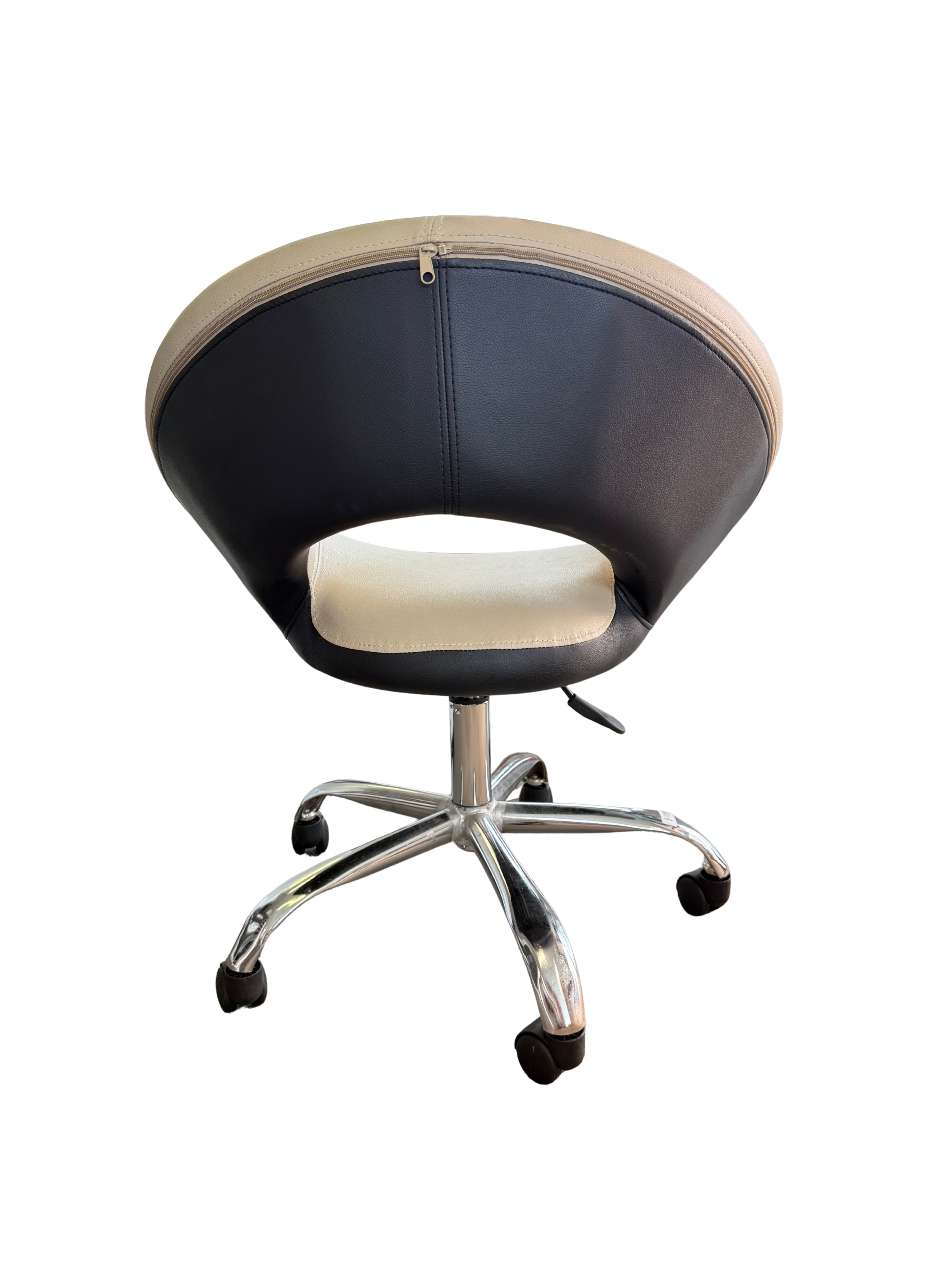 White/Black Leather Chair
