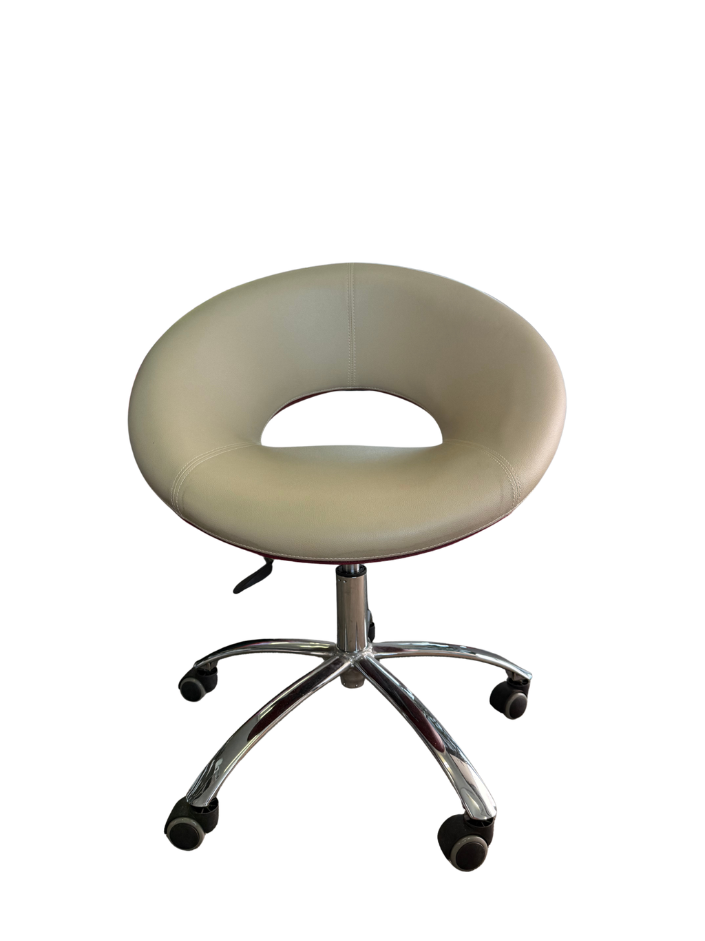 White/Red Leather Chair