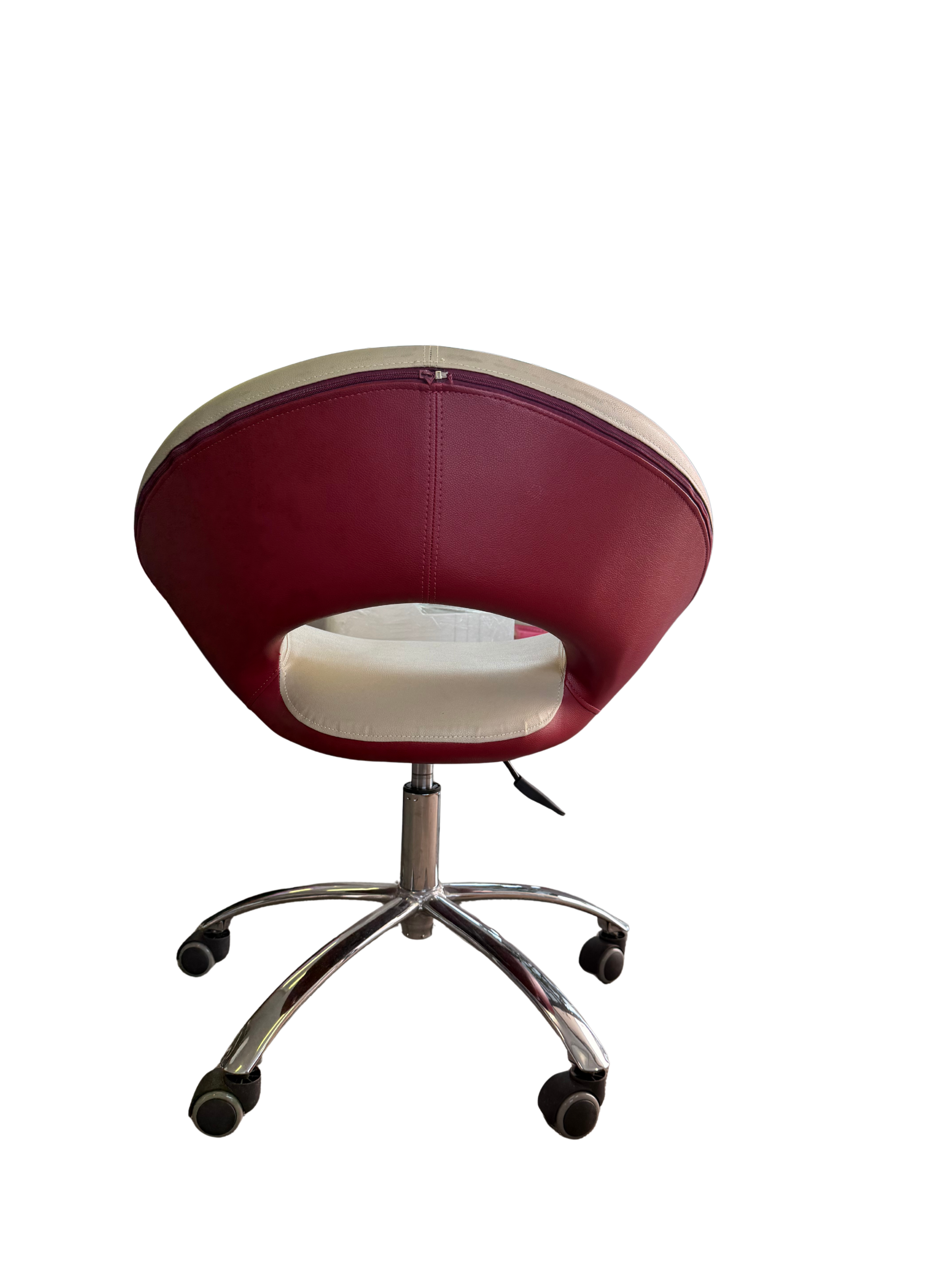 White/Red Leather Chair